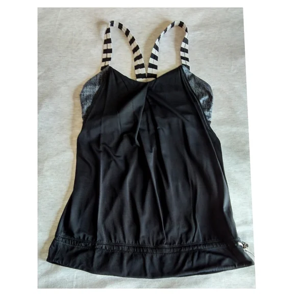 Lululemon Rest Less Tank-Burlap Texture Black Dune/Apex Stripe Black Dune - Picture 2 of 11